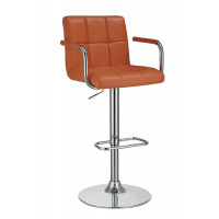Coaster Furniture 121098 Adjustable Height Bar Stool Orange and Chrome